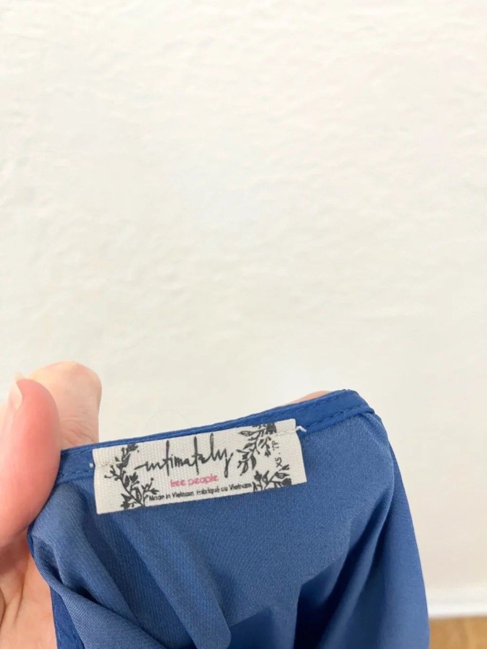 Intimately Free People Slip Dress Blue Satin Ruched Convertible Midi Mini XS